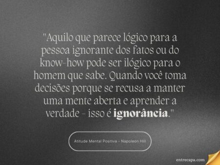 frase livro atitude mental positiva de Napoleon Hill